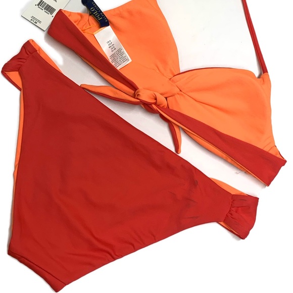 POLO Ralph Lauren Orange and Red Reversible Bikini - Picture 11 of 16